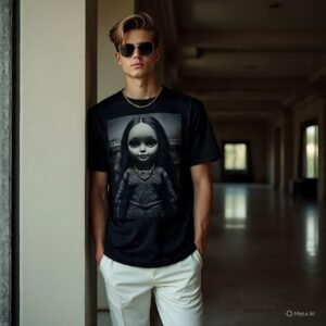 Ghost Printed T-Shirt Black